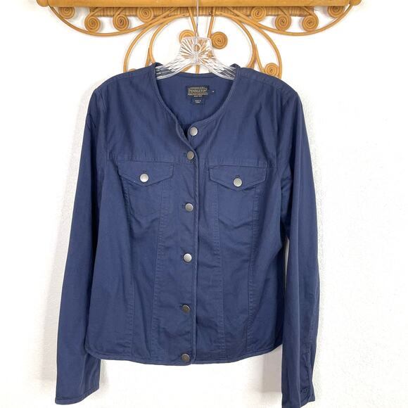 Pendleton navy blue cotton jacket M - Picture 1 of 4